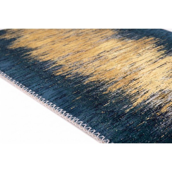 Skalbiamas geltonos spalvos/tamsiai mėlynos spalvos kilimas 50x80 cm Goldie – Vitaus-image-2