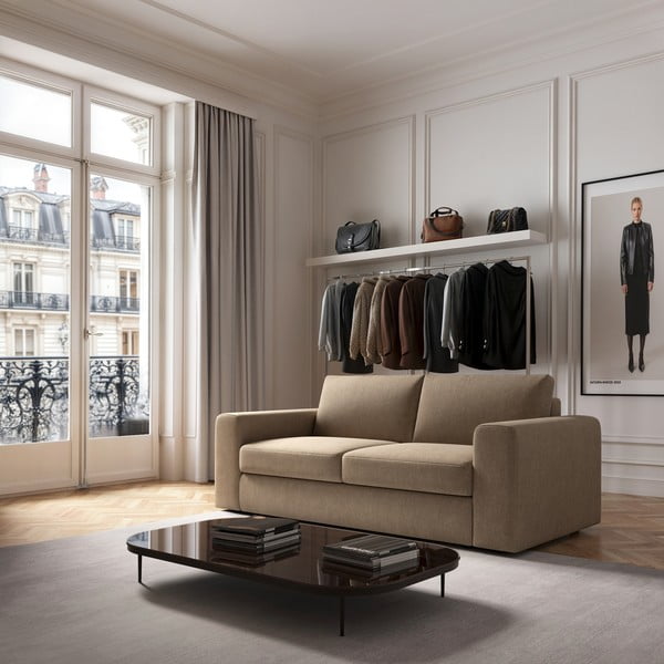 Šviesiai rudos spalvos iš velveto sofa 218 cm Baga – Rodier-image-1