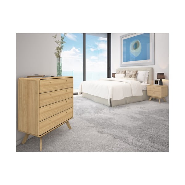 Natūralios spalvos ąžuolo dekoro naktinis staliukas Cassie - Støraa-image-2