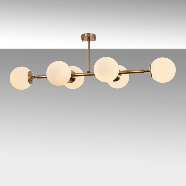 Lubinis šviestuvas baltos spalvos/auksinės spalvos 40x110 cm su stiklo gaubtu Fazli – Opviq lights-image-4