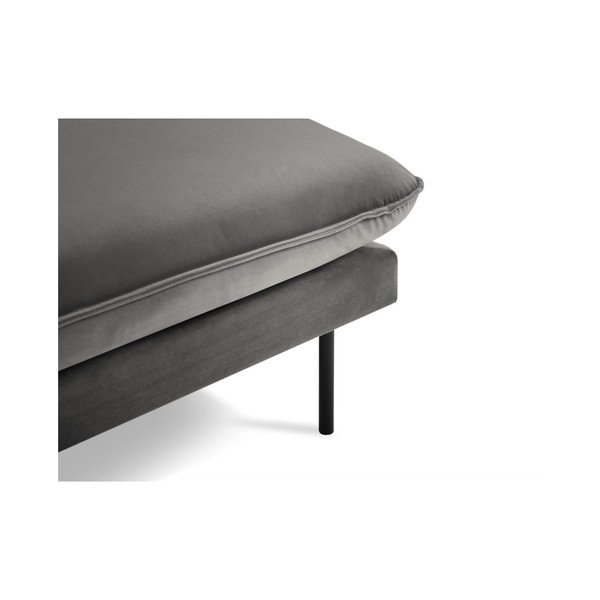 Tamsiai pilkas aksominis poilsio krėslas Cosmopolitan Design Vienna, dešinysis kampas-image-3