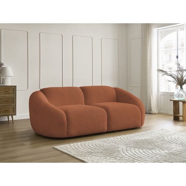 Iš boucle sofa oranžinės spalvos 230 cm Tina – Bobochic Paris-image-4