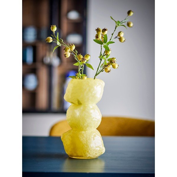 Geltonos spalvos iš stiklo  vaza (aukštis 27 cm) Limone – Bloomingville-image-2