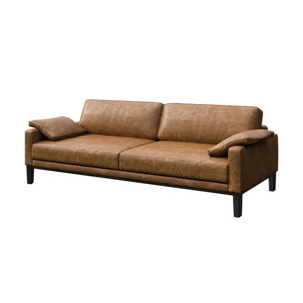 Rudos spalvos odinė sofa MESONICA Musso, 211 cm-image-2