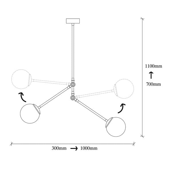 Juodos spalvos metalinis pakabinamas šviestuvas Opviq lights Froso-image-3