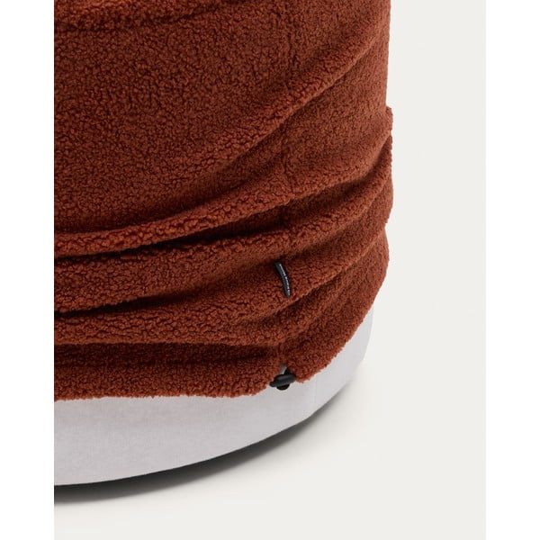 Terakotos spalvos iš boucle pufas Kaeli – Kave Home-image-4