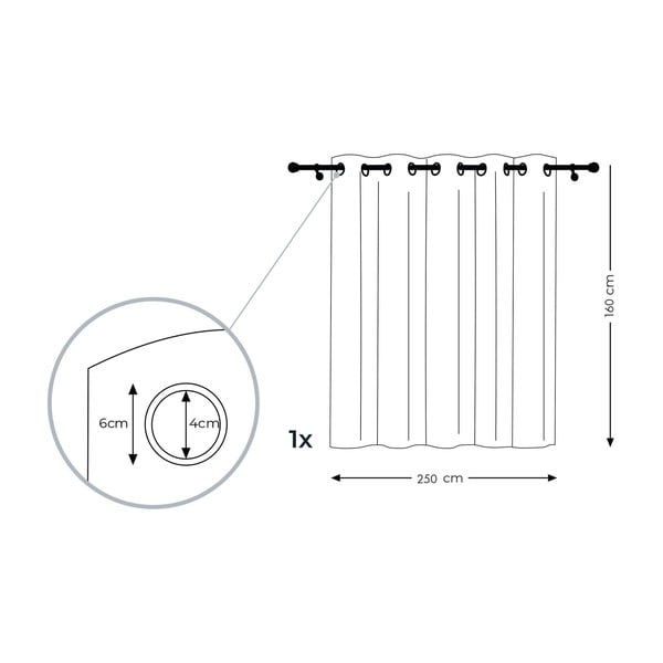 Smėlio spalvos užuolaida AmeliaHome Voile Eyelets, 160 x 250 cm-image-3