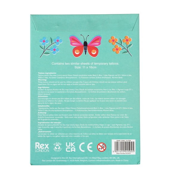 Vaikiškos tatuiruotės Floral Flutter – Rex London-image-3