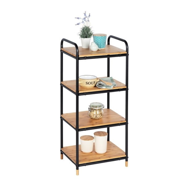 Iš metalo vonios lentyna juodos spalvos/natūralios spalvos 42x94,5 cm Loft – Wenko-image-3