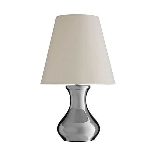 Kreminės spalvos/sidabrinės spalvos iš metalo stalinis šviestuvas (aukštis 36 cm) su tekstiliniu gaubtu Nell – Premier Housewares