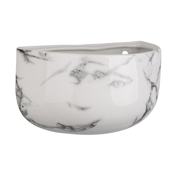 Keraminis sieninis marmuro dekoro gėlių vazonas PT LIVING Oval-image-3