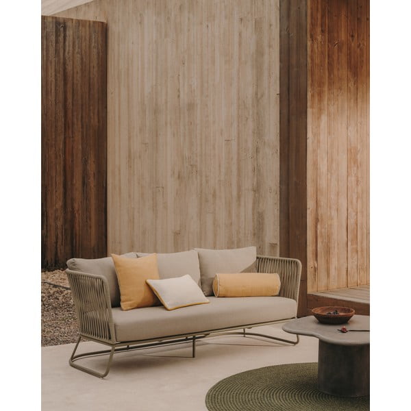 Iš perdirbto pluošto apvalios formos lauko kilimas žalios spalvos ø 200 cm Despas – Kave Home-image-2