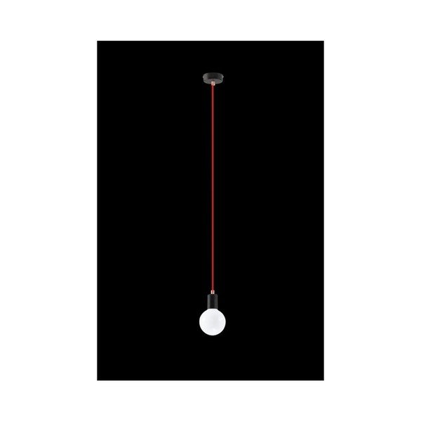 Raudonas pakabinamas šviestuvas Sollux Bombilla-image-2
