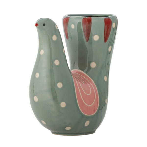 Iš akmens masės dažyta rankomis vaza žalios spalvos (aukštis 19 cm) Trudy – Bloomingville-image-2