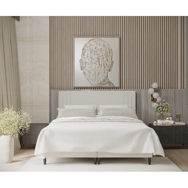 Dvigulė lova smėlio spalvos audiniu dengta su sandėliavimo vieta 180x200 cm Musca – Maison de Rêve-image-3