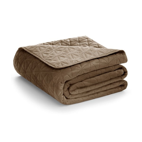 Šviesiai rudos spalvos iš velveto dygsniuota lovatiesė 240x260 cm Laila – Restilo