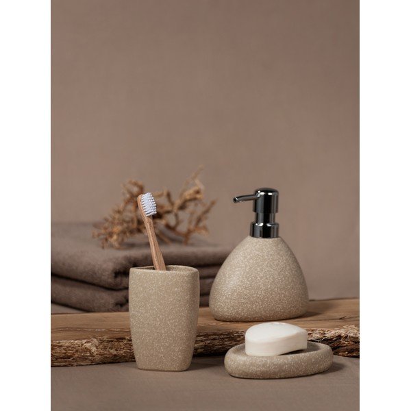 Smėlio spalvos keraminis dantų šepetėlio puodelis Wenko Pion-image-4