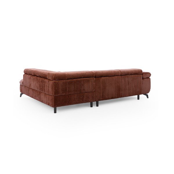 Terakotos spalvos kampinė sofa iš kordinio velveto (su dešiniuoju kampu/„L“ formos) Marbeya  – Ropez-image-3