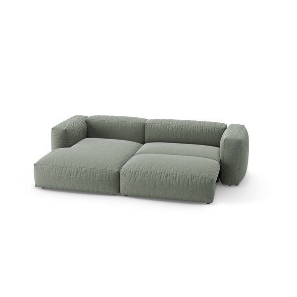 Pilkai žalios spalvos sulankstoma modulinė kampinė sofa (su kairiuoju kampu/su gultu) – Micadoni -image-3