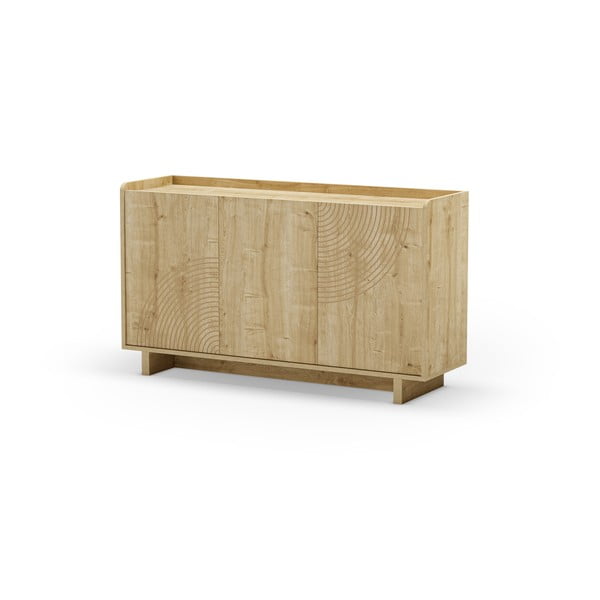 Natūralios spalvos šoninė spintelė iš ąžuolo 140x80x40 cm Daira – Marckeric-image-4