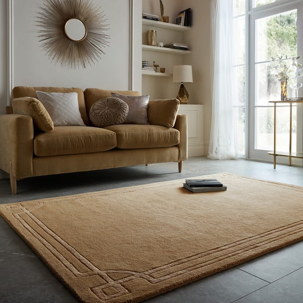 Rankų darbo terakotos spalvos iš vilnos kilimas 120x170 cm Gatsby – Flair Rugs-image-1