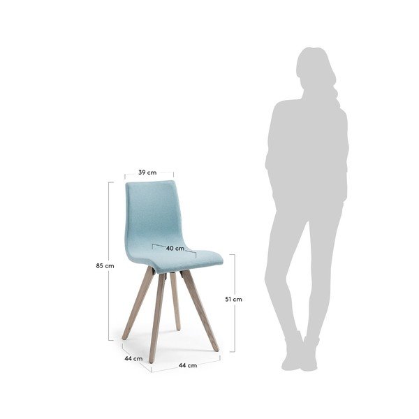 Šviesiai mėlyna valgomojo kėdė "La Forma Una-image-3