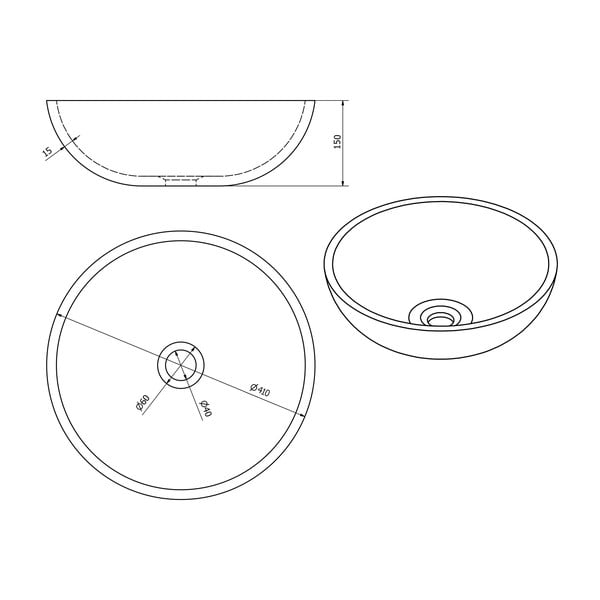 Iš keramikos apvalios formos praustuvas tamsiai mėlynos spalvos ø 41 cm Priori – Sapho-image-3