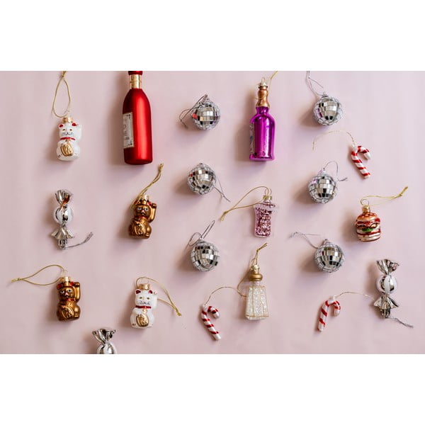 Iš stiklo eglutės papuošimai 4 vnt. Candy Cane – Sass & Belle-image-2