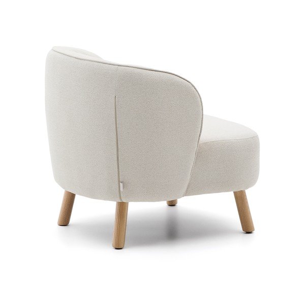 Kreminės spalvos iš šenilinio audinio krėslas Ulit – Kave Home-image-4