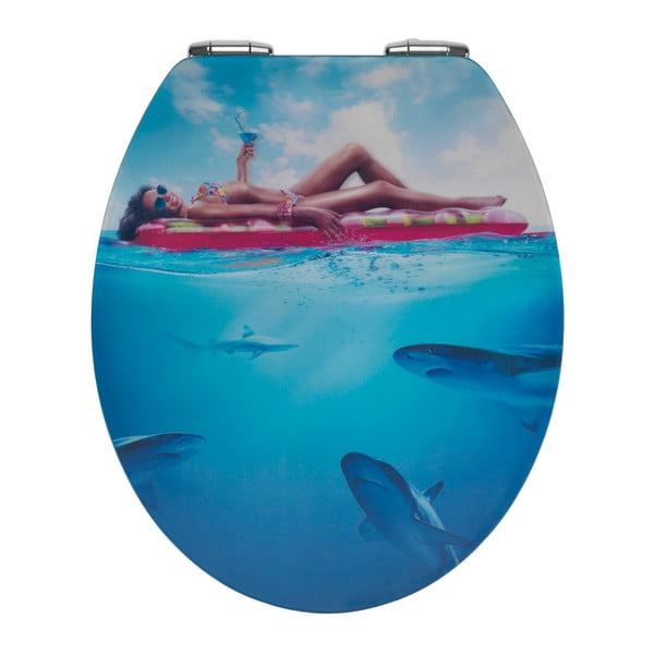 Tualeto sėdynė su 3D paveikslėliu ir lengvu uždarymu "Wenko Cool Lady", 44,5 x 38 cm