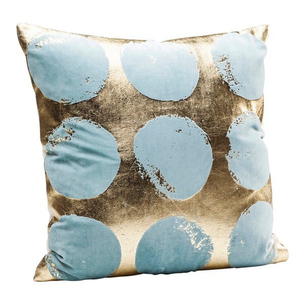 Auksinė pagalvė su mėlynais taškeliais "Kare Design Dotty", 45 x 45 cm