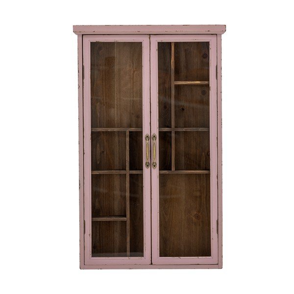 Pilkai rožinės spalvos iš kėnio masyvo vitrina 50x80x14 cm Hazem – Bloomingville