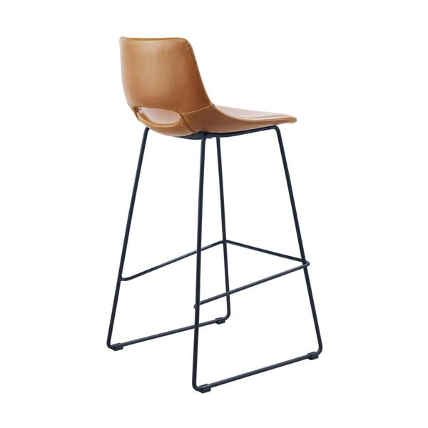 Konjako rudos spalvos iš dirbtinės odos baro taburetė (sėdynės aukštis 76 cm) Zahara – Kave Home-image-2