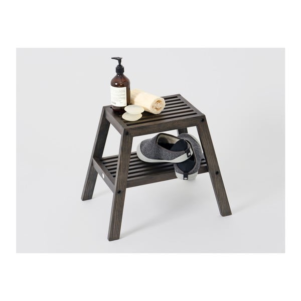 Juoda ąžuolinė taburetė Wireworks Slatted Stool-image-4
