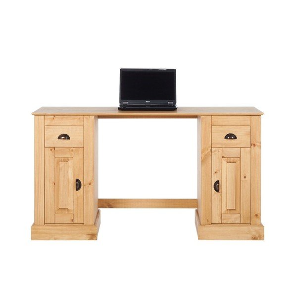 "Støraa Tommy" natūralios pušies darbo stalas su 2 durelėmis-image-3