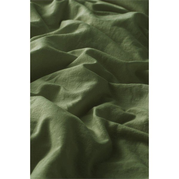Žalios spalvos iš lino mišinio viengulė patalynė 150x200 cm Elly – Ellos Home-image-4
