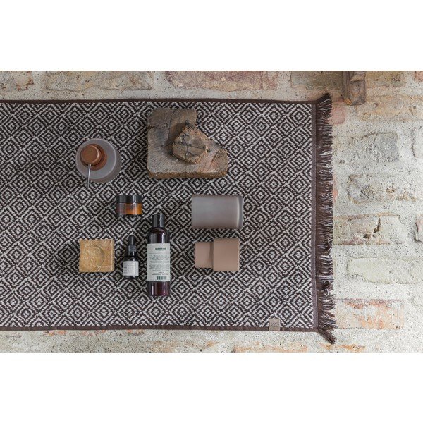 Tamsiai rudos spalvos iš tekstilės vonios kilimėlis 50x80 cm Morocco – Mette Ditmer Denmark-image-1