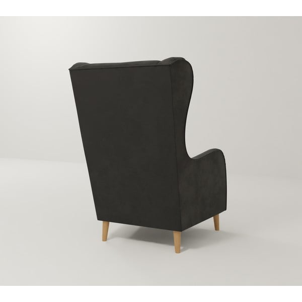 Krėslas tamsiai pilkos spalvos su atlošu iš velveto Carole – Ropez-image-2
