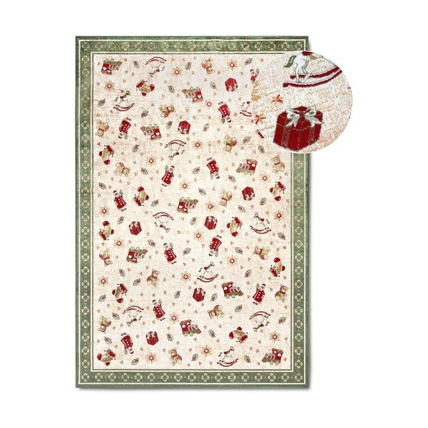 Iš medvilnės mišinio kilimas žalios spalvos su Kalėdų motyvu 160x230 cm Toy's Delight Green Christmas – Villeroy&Boch