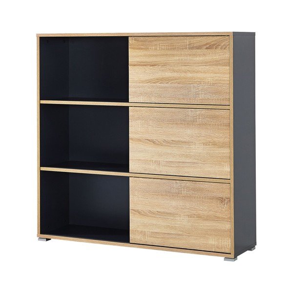 Spintelė su stumdomomis durimis, antracito pilkos ir ąžuolo spalvos Germania Slide-image-4