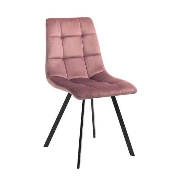 Rožinės spalvos iš aksomo valgomojo kėdės 2 vnt. Toffee – Tomasucci