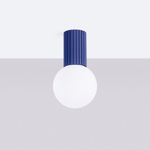 Mėlynos spalvos lubinis šviestuvas ø 12 cm su stiklo gaubtu Orbital – Sollux-image-3