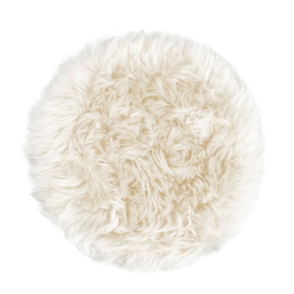 Balta avikailio pagalvėlė Royal Dream Zealand apvaliai valgomojo kėdei, ⌀ 35 cm
