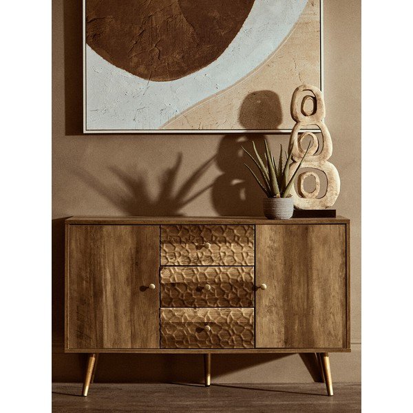 Tamsios natūralios spalvos šoninė spintelė 114x70x39 cm Frida – Premier Housewares-image-1