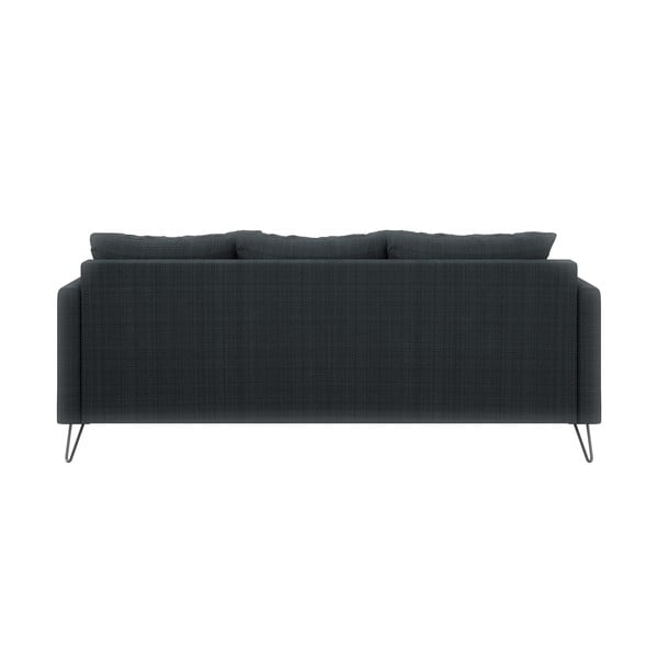 Tamsiai pilkos spalvos iš šenilinio audinio sofa 200 cm Freya – Ropez-image-2