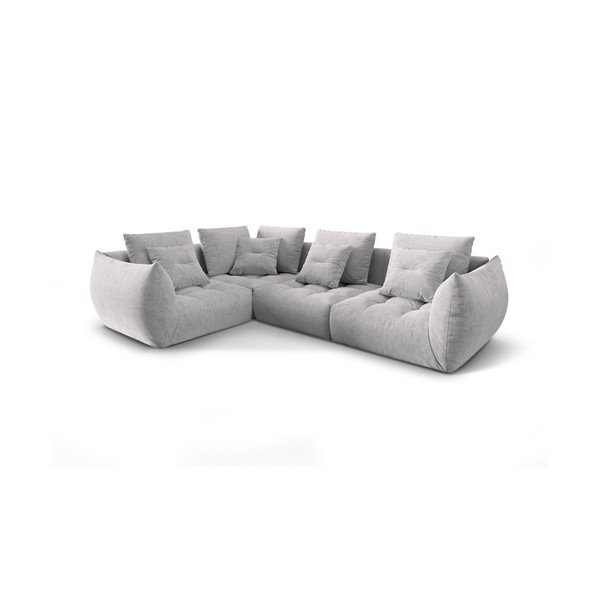 Kampinė sofa šviesiai pilkos spalvos (su kairiuoju kampu/„L“ formos) Bloom – Micadoni Home-image-2