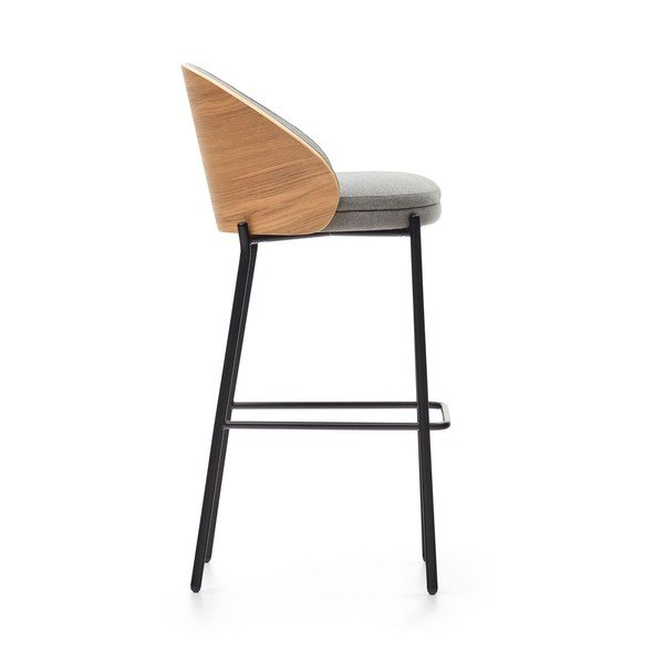 Pilkos spalvos/natūralios spalvos baro taburetė (sėdynės aukštis 77 cm) Eamy – Kave Home-image-4