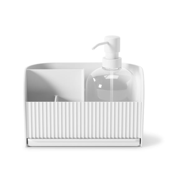 Stovas skalbimo reikmenims iš perdirbto plastiko baltos spalvos Sling – Umbra