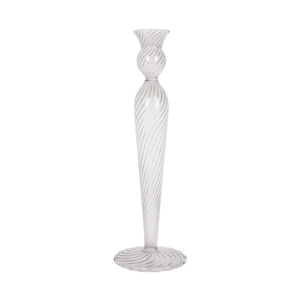 Stiklinė žvakidė PT LIVING Swirl, aukštis 26,5 cm