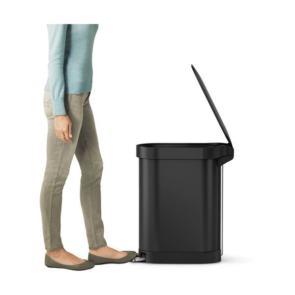 Šiukšliadėžė iš plieno su pedalu 45 l Slim – simplehuman-image-1